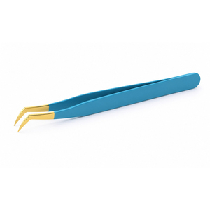 Pinzas Metálicas Azules en Forma de U con Punta Curva, Herramienta para Pestañas, Accesorio de Belleza para Extensiones, Reutilizables, de Grado Profesional - Product Image 3