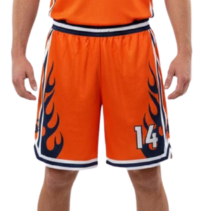 Ensemble de basketball pour hommes avec imprimé flamme sur le côté, maillot sans manches à col en V et short ample avec bandes sur les épaules, noms et numéros personnalisés - Product Image 6