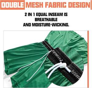 Shorts de sport décontractés pour hommes, de haute qualité, respirants, à séchage rapide, en maille, pour le basketball et la remise en forme, nouvelle collection été - Product Image 5