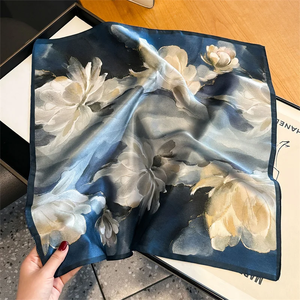 100% Silk Women's Long Scarf High Quality Luxury Oil Painting Style Polka Dot Multi-Functional All Seasons Customizable <b>Shawl</b> - Product Image 2