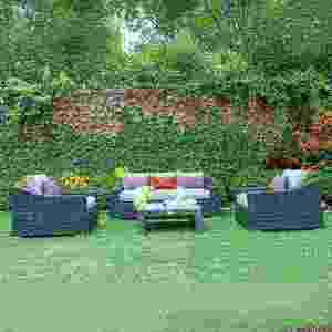 Ensemble de salon de jardin en rotin d'extérieur 4 places, résistant aux intempéries, mobilier contemporain en osier pour terrasse - Product Image 1