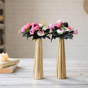 Florero de Metal Dorado de Lujo – Florero Cónico Moderno para Centros de Mesa de Boda, Decoración de Mesa para el Hogar y Hoteles - Product Image 1
