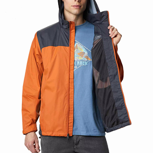 Unisex Orange Waterproof Jacket Casual Color Blocking Zipper <b>Coaches</b> Jacket Is Available For Sale Now In Very Reasonable Price - Product Image 3