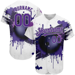 Custom Halloween Baseball Jersey Unisex Short Sleeve Sublimated Print Moisture Wicking Purple Black Team Name Number - Product Image 4