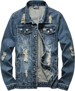 Chaqueta Vaquera Desgastada para Hombre, Cuello Camisero, Corte Regular, Algodón Lavado, Transpirable, Ropa de Abrigo Otoñal, Personalizable - Product Image 3