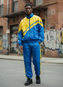 Custom Mens Color Block Patchwork Windbreaker Polyester Nylon Tracksuit Mens Track <b>Zip</b> <b>up</b> <b>Jacket</b> and Shorts Set For Men - Product Image 5