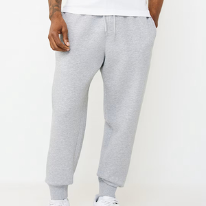Men's Gray Cotton Sweatpants Elastic Waist <b>Drawstring</b> Casual Joggers Side Pockets Midweight Autumn Wear - Product Image 5