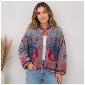 Chaqueta Bomber de Terciopelo para Mujer Tallas Grandes, Estilo Denim Bordado, Reversible, Exterior de Algodón, Ropa Casual Urbana para Adultos, ODM - Product Image 6