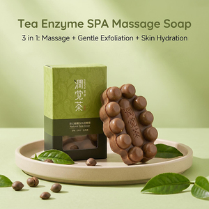 Savon de massage aux graines de thé SPA 100g |   Bâton de gommage 3D double face pour massage anti-cellulite et exfoliation douce |   Nettoyage en profondeur naturel S - Product Image 2