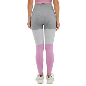 High Waist Color Blocked Yoga <b>Leggings</b> Knee Length Contrast Stitch Spandex Polyester Four-Way Stretch <b>Women's</b> Active wear <b>Shorts</b> - Product Image 6