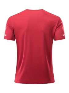 <b>Hot</b> Selling Premium Custom Mesh Practice Jersey Men's Short Sleeve Mesh Sport Wear Breathable Solid Color <b>Red</b> for Fitness - Product Image 2