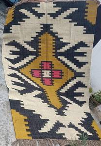 Alfombra Kilim Moderna Ecológica Hecha a Mano por Krafterscustom, Diseño Abstracto, Lana, Tufted a Mano, Pelo Medio, Rectangular, para el Hogar, con Base de Látex - Product Image 6