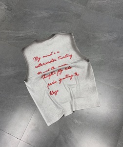 Camiseta sin mangas de algodón para hombre, talla grande, cuello redondo, estilo urbano, con estampado de letras en la espalda, diseño de punto, informal, tipo muscle. - Product Image 3