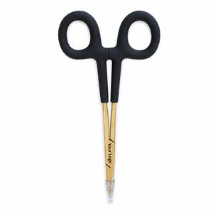 ZETOMED PRO Pinces hémostatiques à embout doré, en acier inoxydable, manche noir, légères, pour la pose de bijoux permanents - Product Image 1