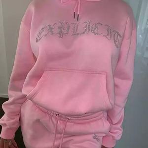 Econex, chándales deportivos de algodón, pantalones de chándal con diamantes, y sudaderas con capucha para mujer joggers, conjunto de chándal Unisex, chándal con diamantes de imitación - Product Image 1