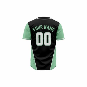 เสื้อซอฟต์บอลแบบกำหนดเอง เสื้อเบสบอลสีแดงน้ำเงินไล่เฉดสี ระบายเหงื่อได้ดี สำหรับผู้ใหญ่ แขนสั้น ติดกระดุมด้านหน้า - Product Image 2