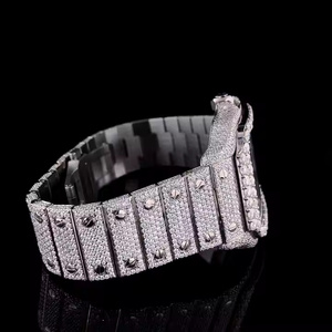 Montre de Luxe pour Homme en Moissanite et Quartz Glacé, Qualité VVS Premium, Style Streetwear Bling, Montre Designer de Luxe Tendance - Product Image 4