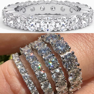 Bague d'éternité pour femme en moissanite véritable plaquée or, argent 925, 2-5 mm - Product Image 1