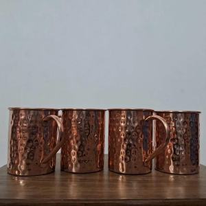 แก้วเบียร์ทองแดงตีลายแบบกำหนดเองพร้อมหูจับทองแดง - Product Image 3