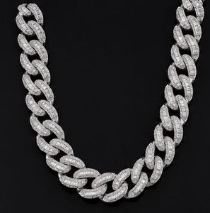 925 Sterling Silver Moissanite Hip Hop Cuban Link Strand <b>Chain</b> Necklace <b>Iced</b> <b>Out</b> Jewelry for Men Women Party Gift - Product Image 1