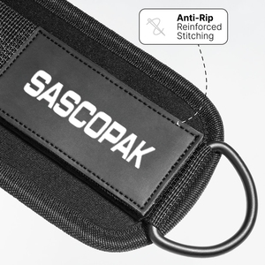Sangles de cheville en néoprène 8 mm avec logo personnalisé pour machine à câble, entraînement des jambes et des fessiers, musculation en salle de sport, avec doubles anneaux en R - Product Image 4