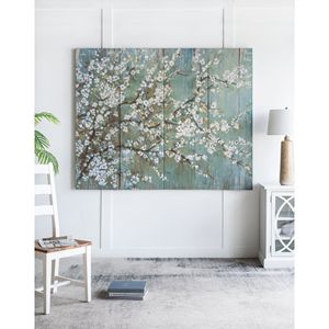 Saison bianco fiore di ciliegio stampa su tela Set 18.5 \ "X 59 \" decorazione da parete per soggiorno camera da letto ingresso ufficio Set di 4 - Product Image 2