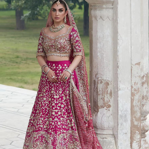 Lehnga choli nupcial pakistaní hecho a mano - Product Image 1