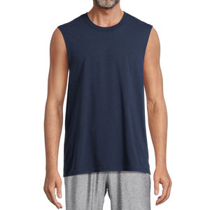 เสื้อกล้ามวิ่งผู้ชาย ระบายอากาศได้ดี ผ้าโพลีเอสเตอร์/คอตตอน คอกลม สไตล์ลำลองสปอร์ต ออกกำลังกาย ฟิตเนส ผ้าถักน้ำหนัก 120 กรัม - Product Image 1