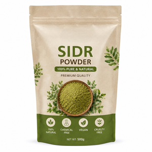 Poudre de feuilles de Sidr 100 % pure et naturelle, sans produits chimiques, 500 g, qualité cosmétique, fournisseur en gros d'Inde - Product Image 1