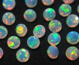 Ópalo Welo Etíope Natural Genuino, Corte Brillante Facetado de 4mm, Gema Suelta, Piedra de Nacimiento de Octubre, Multifuego, para Joyería - Product Image 2