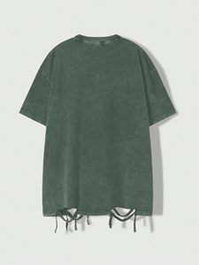 Camiseta Gráfica de Gran Tamaño para Hombre, Estilo Vintage, Lavado Ácido, Personalizada al por Mayor, OEM - Product Image 2