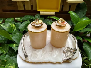 Ensemble de service pour fruits secs en résine écologique artisanale de qualité supérieure, résistant à l'humidité, design floral décoratif, empilable, passe au lave-vaisselle - Product Image 2