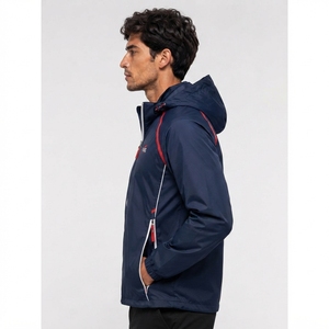 Veste coupe-vent à capuche en toile de qualité supérieure, vêtements de sport personnalisés, tendance décontractée, fermeture éclair, tissu imperméable imprimé pour homme 2026 - Product Image 4