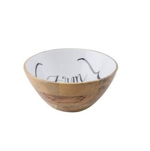Juego de Tazones de Madera de Mango Natural con Logotipo Personalizado al por Mayor, Tazón para Servir Ensaladas con Impresión Esmaltada, Vajilla Ecológica para Cocina y Decoración de Mesa - Product Image 1