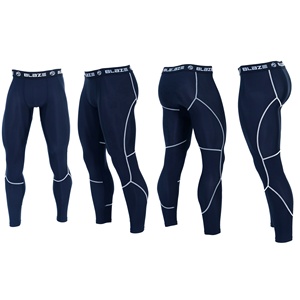 Mallas deportivas de compresión de cintura alta para hombre, pantalones de gimnasio con estampado personalizado para entrenamientos y ropa informal, mallas de Yoga con cintura elástica - Product Image 5