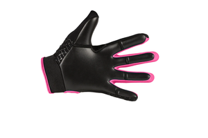 <b>Full</b> Finger Gym Gloves Black Pink PU Material Non <b>Slip</b> Hook And Loop Closure Unisex All Seasons - Product Image 2