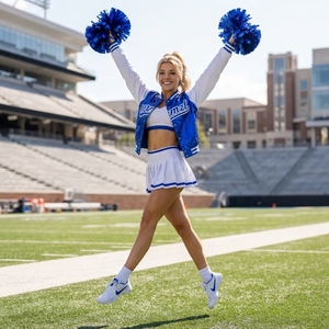 Tenues de cheerleading personnalisées pour filles et adolescentes, en spandex et polyester, imprimées par transfert thermique, ensemble de tenues de cheerleading de performance, OEM - Product Image 6