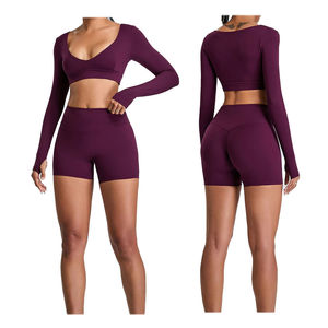 Conjuntos Deportivos de Verano con Bordado 3D, Ropa de Yoga Transpirable e Impermeable para Correr al Aire Libre y Deportes de Invierno - Corte Ajustado - Product Image 2