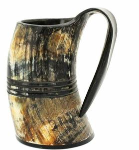 Taza Artesanal de Cuerno de Búfalo, Diseño Rústico Natural, Pulida, Duradera, Artículo Coleccionable, Exportaciones Globales, Regalo Empresarial G.E. - Product Image 1