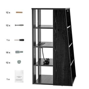 Mobile Porta TV/AV Moderno a 5 Ripiani in Legno, Regolabile in Altezza per Lettori DVD, Decoder, Console di Gioco e Dispositivi Multimediali - Product Image 1