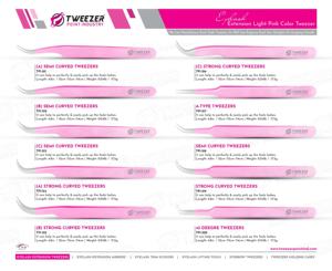 Pince à épiler d'extension de cils à poignée en diamant 3D semi-incurvée en or blanc - Product Image 6