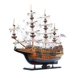 โมเดลเรือซีดาร์ไม้แกะสลักเพ้นท์ลาย Sovereign Seas งานแฮนด์เมด - ของตกแต่งบ้านธีมทะเล - ของขวัญสำหรับโรงแรม/สำนักงาน - ขายส่ง - Product Image 2