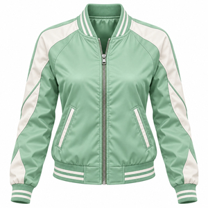 Low MOQ Women's <b>Vintage</b> <b>Bomber</b> <b>Jacket</b> For Sale Wholesale Custom Logo High Quality Ladies <b>Bomber</b> <b>Jacket</b> - Product Image 2