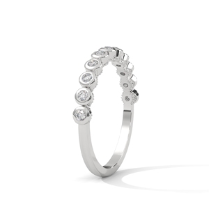Anillo de Eternidad de Oro Blanco con Diamantes, Banda de Diamantes de Corte Redondo, Joyería de Boda Apilable - Product Image 2