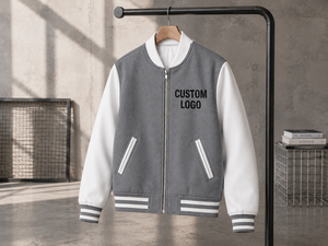 Chaqueta Varsity de Invierno Personalizada de Alta Calidad, Transpirable y Resistente al Viento, para Hombre, con Mangas de Cuero, Estilo Urbano, Bordado Personalizado - Product Image 1
