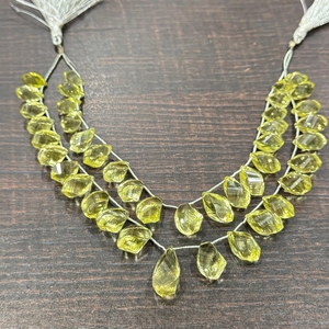 Cuentas de cuarzo limón natural con corte elegante de 7-10 mm, excelente calidad, cuentas sueltas sin tratar de la India para joyería y collares. - Product Image 5