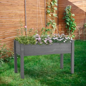Jardinera Elevada con Patas de Madera, Caja de Cultivo Elevada para Exteriores, para Plantas, Macetas y Jardineras - Product Image 6