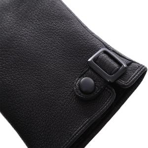 Guantes de Carreras Compatibles con Pantalla Táctil, para Actividades al Aire Libre, Unisex, Negros, Material PU, Cierre de Velcro - Product Image 4
