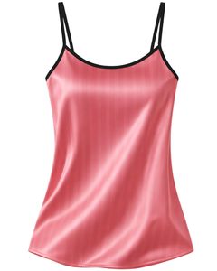 Customized Pink Satin Women Pajama Set Silk Sleepwear <b>Spaghetti</b> <b>Strap</b> Cami And Shorts Soft Luxury Nightwear Summer Lounge Set - Product Image 2