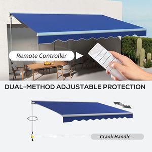 Tenda da Sole Elettrica Retrattile Blu 16,5 X 10 con Luci LED e Telecomando per Porte e Finestre - Product Image 5